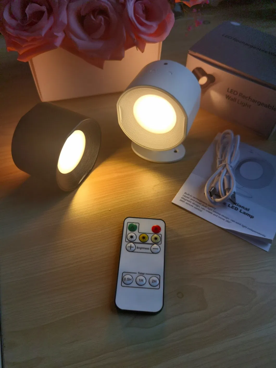 Touch & Remote Control LED Wall Light Rechargeable Magnetic Mounted