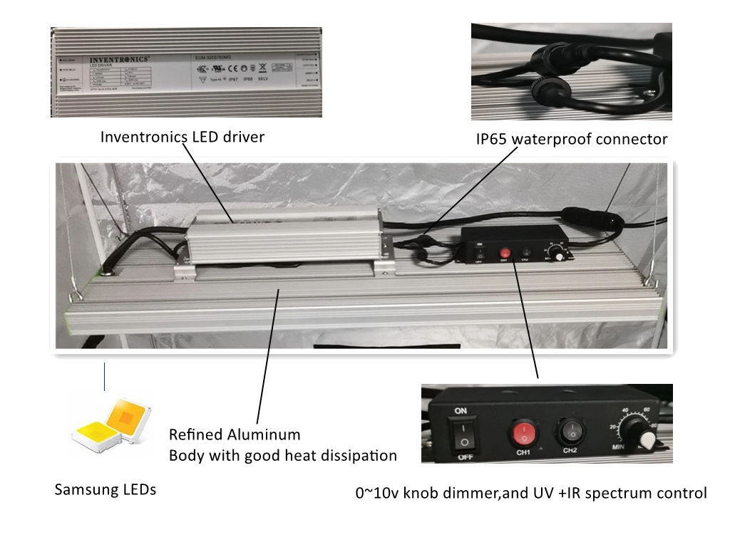 640W Dimmable Full Spectrum Quantum Board Indoor Hydroponic Plant Growth LED Grow Lights for Greenhouse