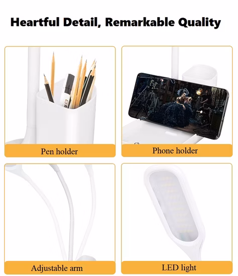 Lampada da lettura a LED multifunzione dallo stile semplice con 3 colori regolabili